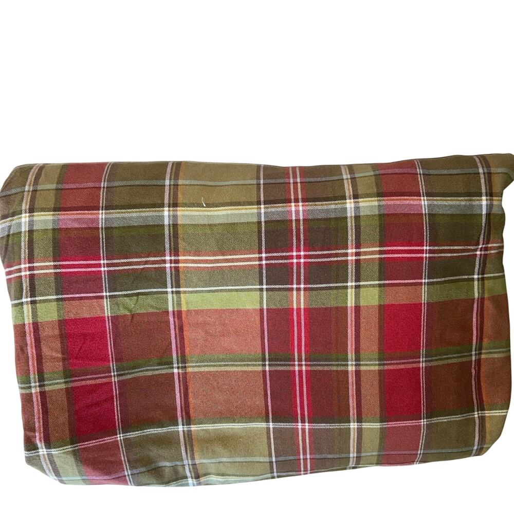 Vintage Pottery Barn Tahoe Plaid Duvet Cover Red Green Full Queen
